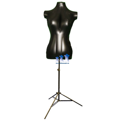Inflatable Female Torso, Mid Size with MS12 Stand, Black